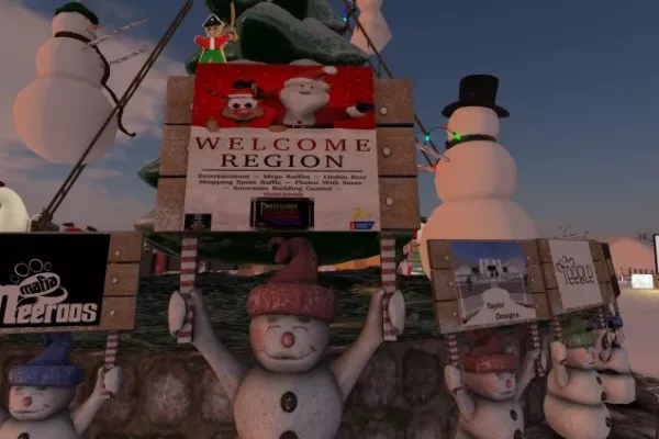 The Second Life Christmas Expo welcome area