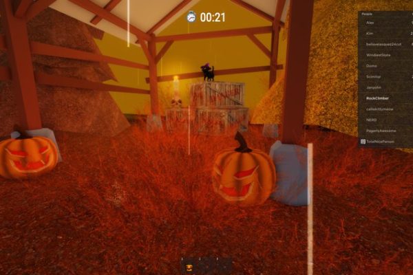 A metaverse Halloween shed in Roblox
