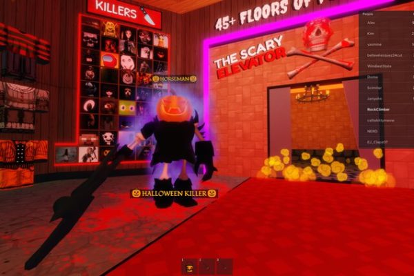 The Headless Horseman in the Roblox Scary Elevator metaverse Halloween experience