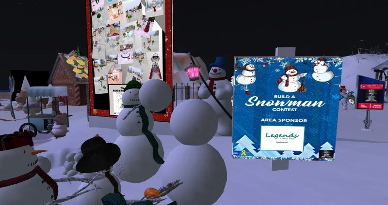 Entrance to "Build a Snowman" in the Second Life Christmas Expo