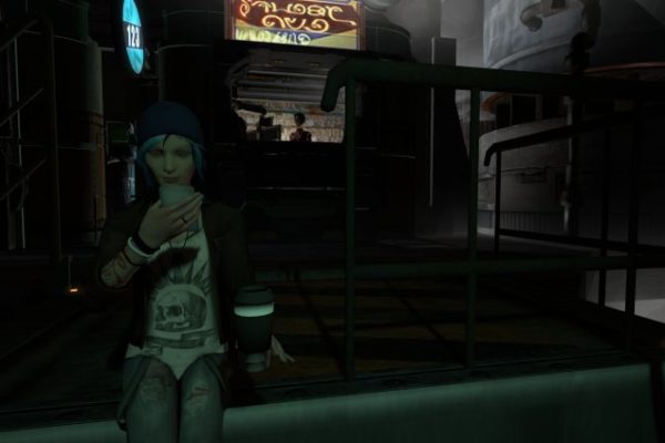 Chloe from Life is Strange in a dystopian metaverse city