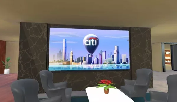 Citi's metaverse lobby in Spatial