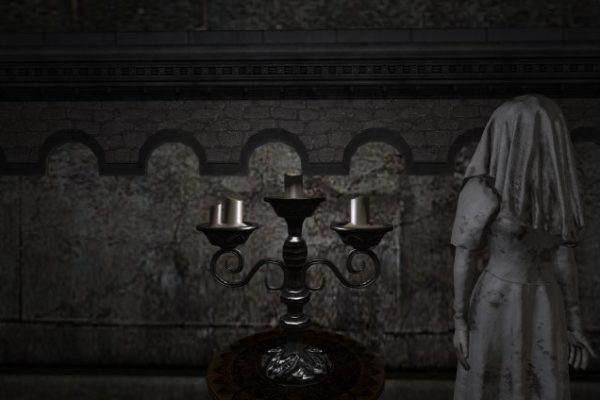 Ghastly statue in Laruel's Nightmare Castle in Second Life
