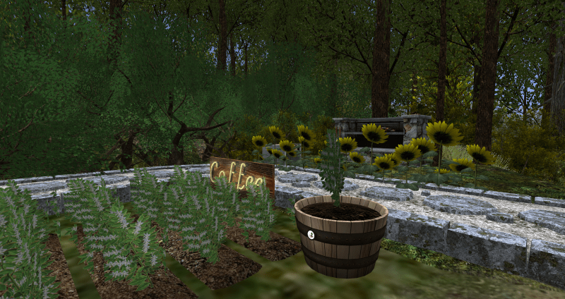 A garden and grill in Ellingson National Forest in Second Life