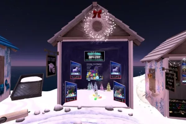 A store selling Christmas decor in the metaverse