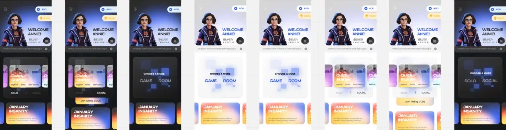 Different UIs for the Insane metaverse app