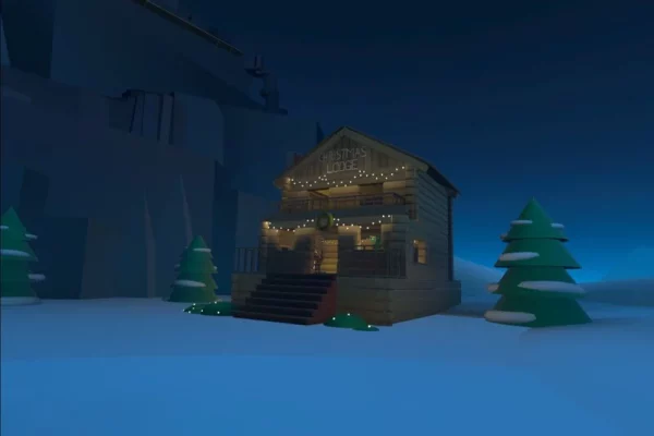 Christmas lodge in the Metaverse
