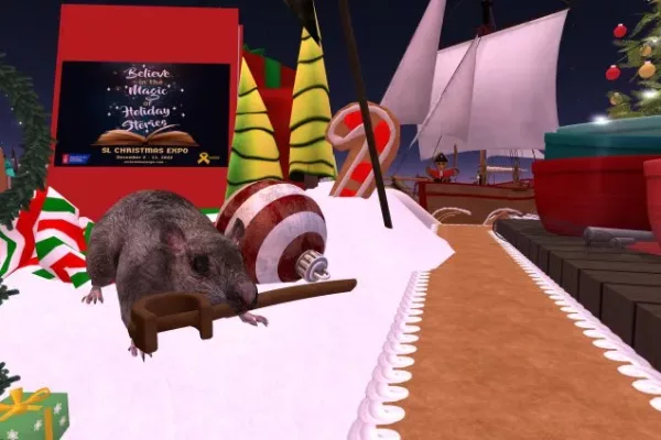 A random pirate rat in Gingerbread Pirates in Second Life