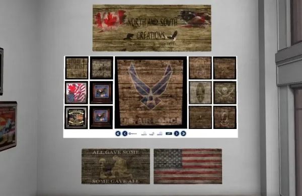 Patriotic metaverse merchandise with military themes