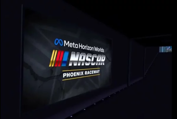 The Meta Horizon Worlds NASCAR/Phoenix Raceway Logo in the Metaverse