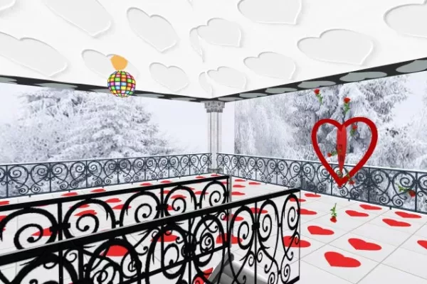A Valentines themed dancing floor in Second Life