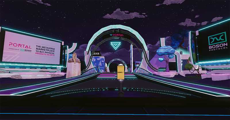 Entrance to the Portal Fashion District in Decentraland 