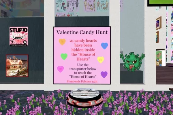 A sign for the Valentine Candy SL Hunt