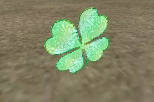 A jeweled four-leaf clover prize from the Valentine Candy SL Hunt